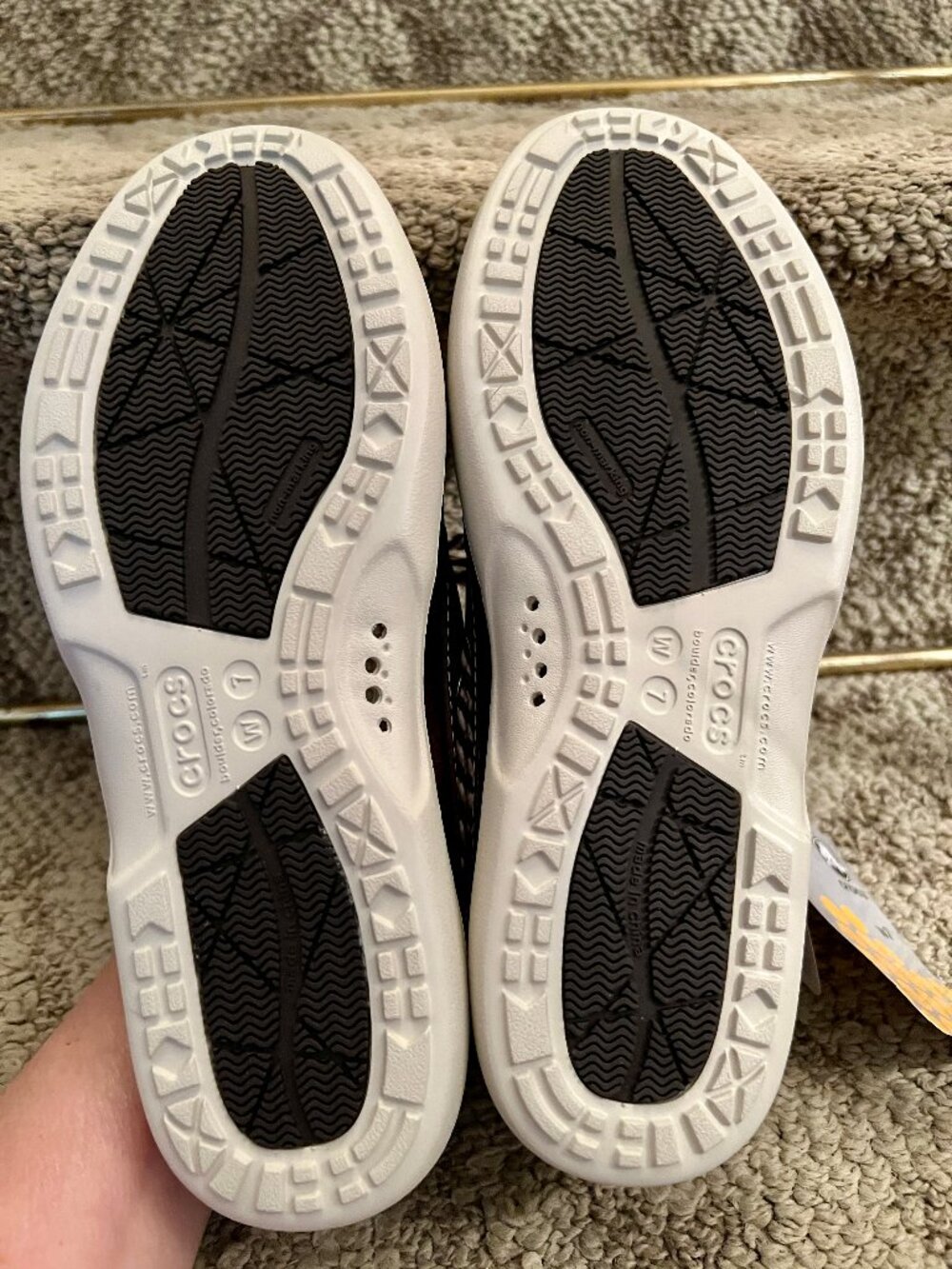 NWT Women's Crocs Above Deck Espresso Brown Leather Flats Boat Shoes Size 7 M - Picture 7 of 9